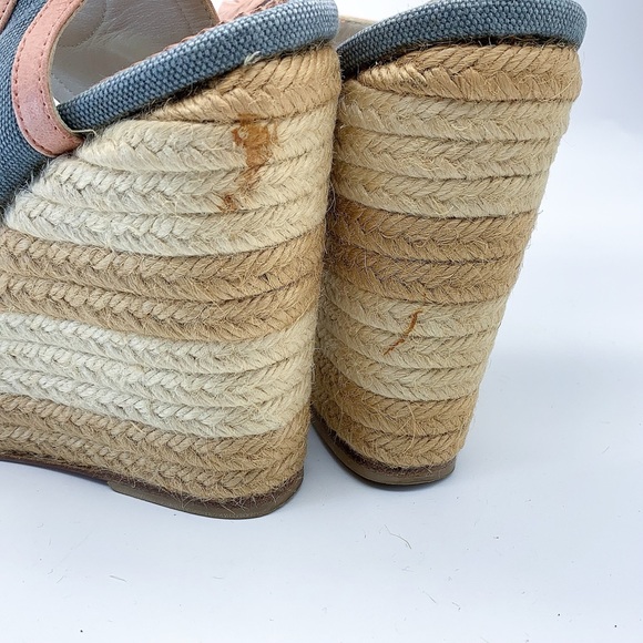 Balenciaga Denim and Leather Trim Gladiator Wedge Espadrille Sandal - Picture 12 of 14